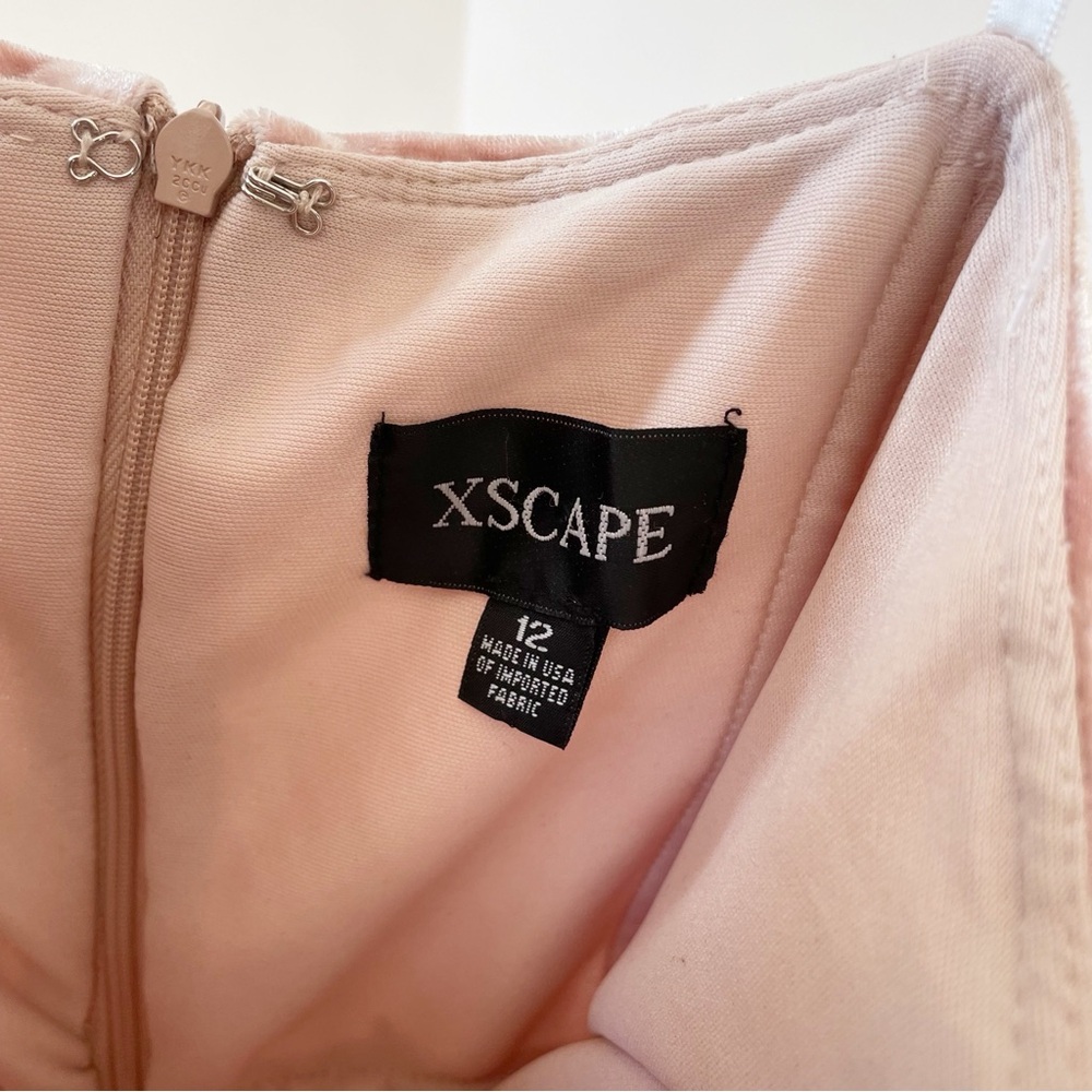 Xscape Pink Crushed Velvet Formal Gown | Size 12 - Picture 16 of 16